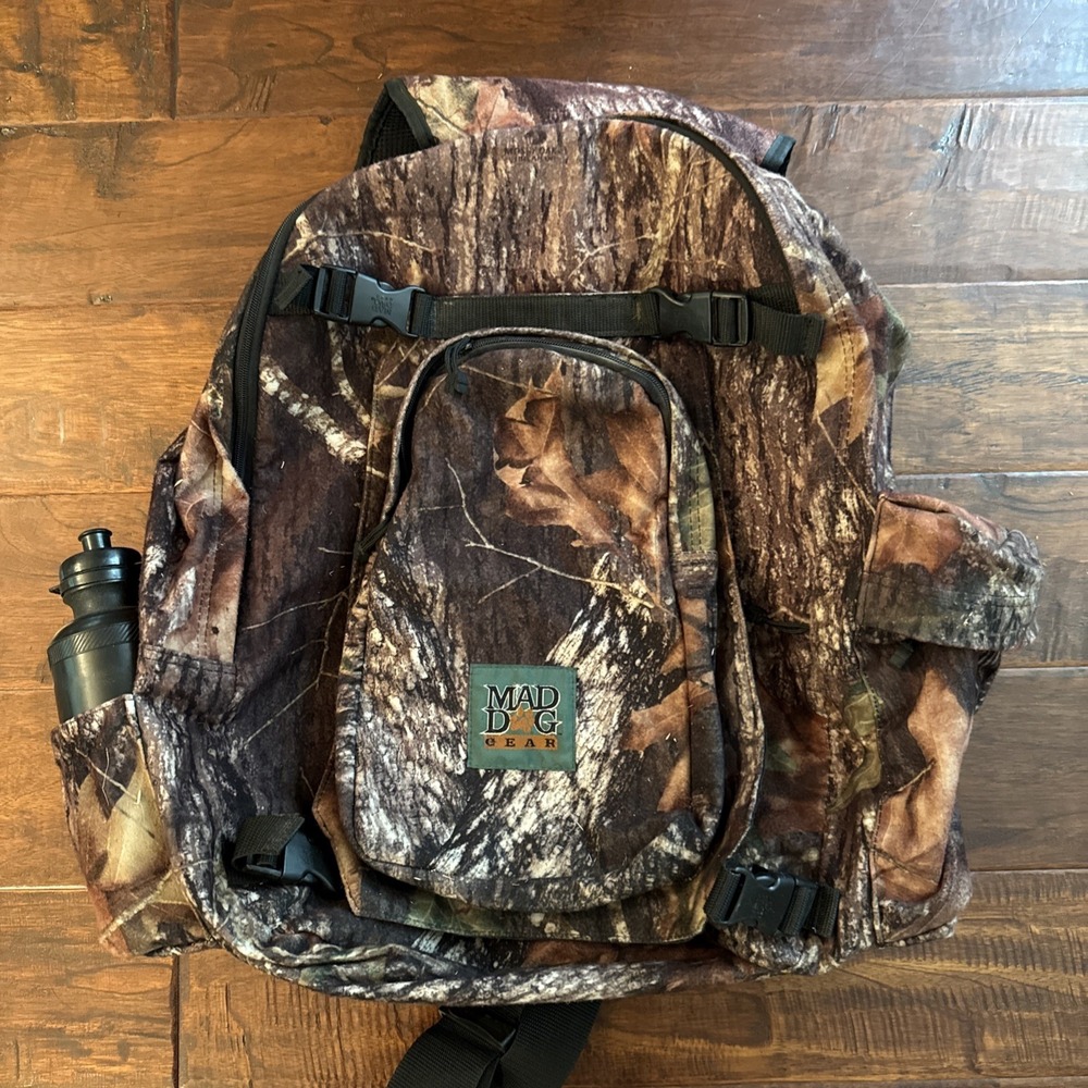 Mad Dog Gear Hunting Backpack Camo Brown Multi Pockets Waist Strap